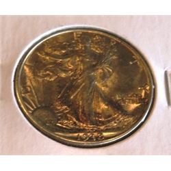 1938 D BU Grade Walking Liberty Half Dollar