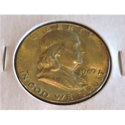 1949 S AU Grade Franklin Half Dollar