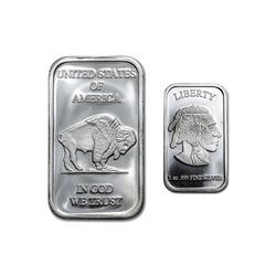 1 oz. Silver Buffalo Design Bar