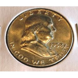 1958 D BU Grade Franklin Half Dollar