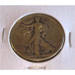 1921 S Better Date Walking Liberty Half Dollar
