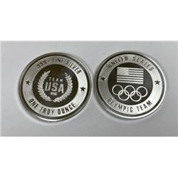 (2) 1 oz Silver OLYMPIC USA Silver Rounds