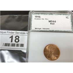 1995 Double Die Lincoln Cent MS 66 Red