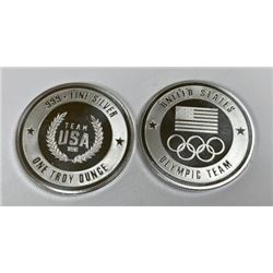 (2) 1 oz Silver Rounds - USA Olympics Design