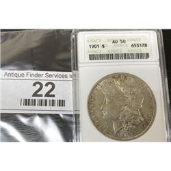 1901 AU 50 ANACS Morgan Silver Dollar