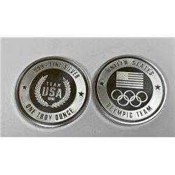 (2) Olympic Design Silver Rounds - 1 oz.