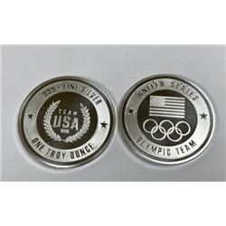 (2) 1 oz. Olympic Design Silver Rounds