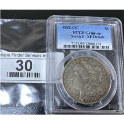 1882 CC PCGS Genuine Key Date Morgtan Dollar