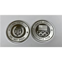 (2) 1 oz. Silver Rounds - USA Olympic Rounds