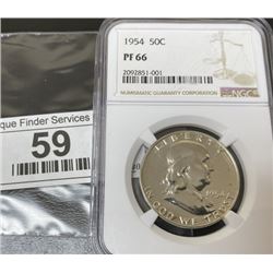 1954 PF 66 NGC Franklin Half Dollar