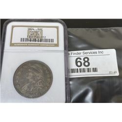 1824 VF 25 NGC Bust Half Dollar