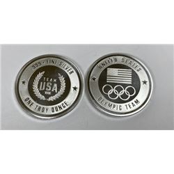 (2) 1 oz. Silver Rounds Olympic Design
