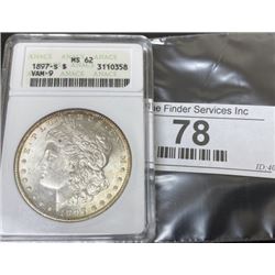 1897 s MS 62 ANACS Morgan Dollar