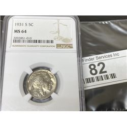 1931 s MS 64 NGC Buffalo Nickel