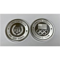 (2) 1 oz. Olympic Design Silver Rounds