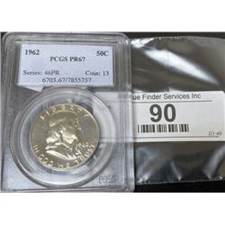 1962 PRF 67 PCGS Franklin Half Dollar