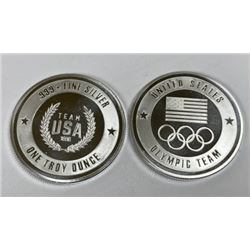 Lot of 2 USA Olympic Design 1 oz Silver Rounds