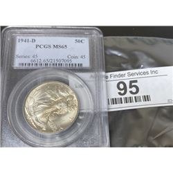 1941 d MS 65 PCGS Walking Liberty Half Dollar