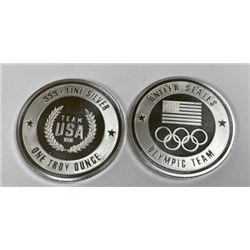 Lot of 2- 1 oz. Silver USA Olympic Design Rounds