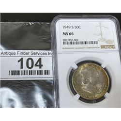 1949 S MS 66 NGC Franklin Half Dollar