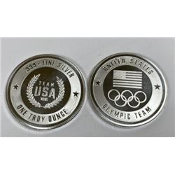 Lot of 2 -1 oz. Silver USA Olympic Design Rounds