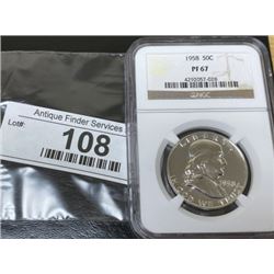 1958 PF67 NGC Franklin Half Dollar