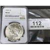 Image 1 : 1934 MS 62 NGC Peace Silver Dollar