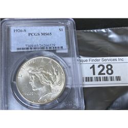 1926 S MS 65 PCGS Peace Silver dollar