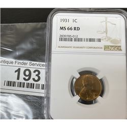 1931 MS 66 RD NGC Lincoln Wheat Cent
