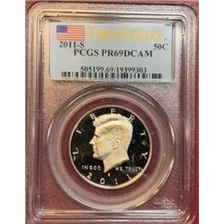 2011 s PRFDCAM 69 PCGS Kennedy Half Dollar