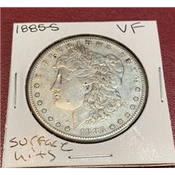 1885 S XF - Net Some Surface Hits Morgan Dollar