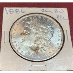 1886 CH AU Grade Morgan Silver Dollar
