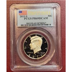 2011 S PF69DCAM PCGS Kennedy Half Dollar