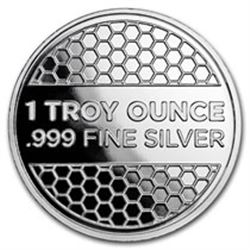 1 oz. 9Fine Mint Honeycomb Silver Round