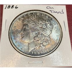 1886 CH BU Toned Morgan Silver Dollar