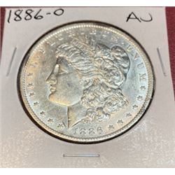 Key Date 1886 O AU Morgan Silver Dollar