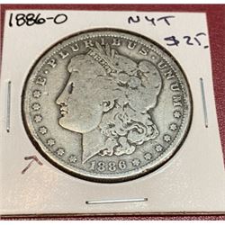 1886 o Key Date Low Grade Morgan Dollar