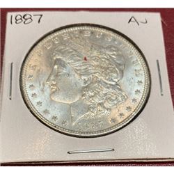 1887 High Grade AU Morgan Silver Dollar