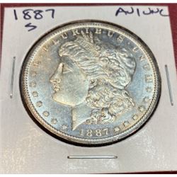 1887 S AU UNC Better Date Morgan Dollar