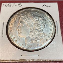 1887 S AU Grade Morgan Dollar