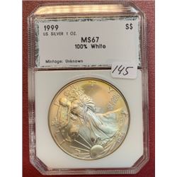 1999 MS 67 US Silver Eagle