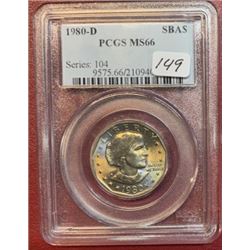 1980 d MS 66 PCGS SBA Dollar