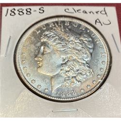 1888 S AU Cleaned Morgan Dollar