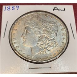 1889 AU Grade Morgan Silver Dollar