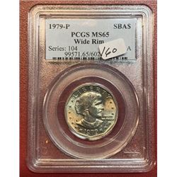 1979 WIDE RIM SBA $1 MS 65 PCGS