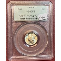 1941 MS 65 FB PCGS Mercury Dime
