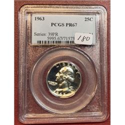 1963 PF67 Washington Quarter PCGS