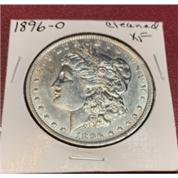 1896 O Cleaned XF Morgan Silver Dollar