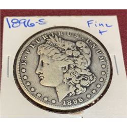 1896 S Fine Plus Morgan Silver Dollar