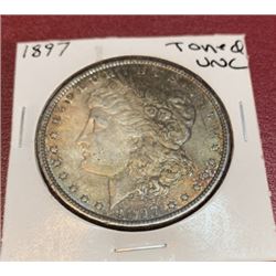 1897 Tone UNC Morgan Dollar